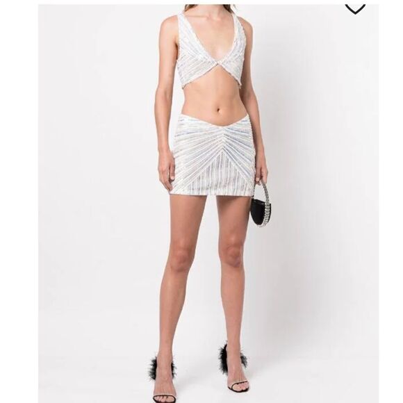 NWT Retrofete Magda Sequins Top Small White Revolve - Picture 12 of 12